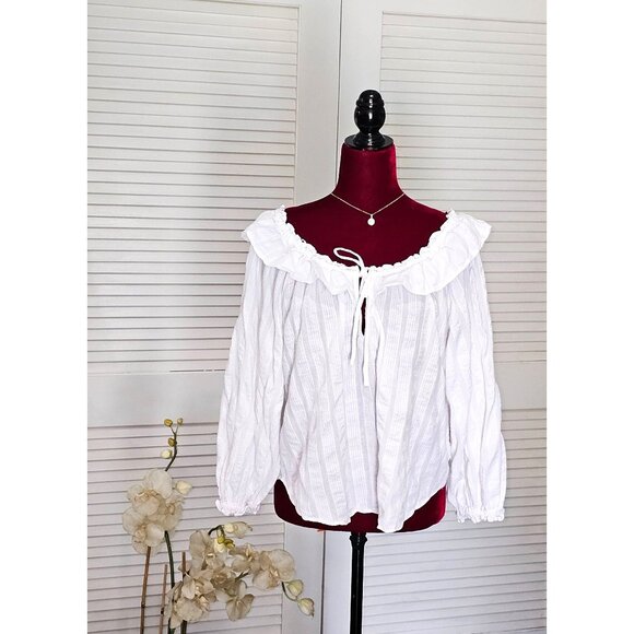 Free People Tops - NWT Free People White Cotton Lily of the Valley Blouse Size XS 1989
